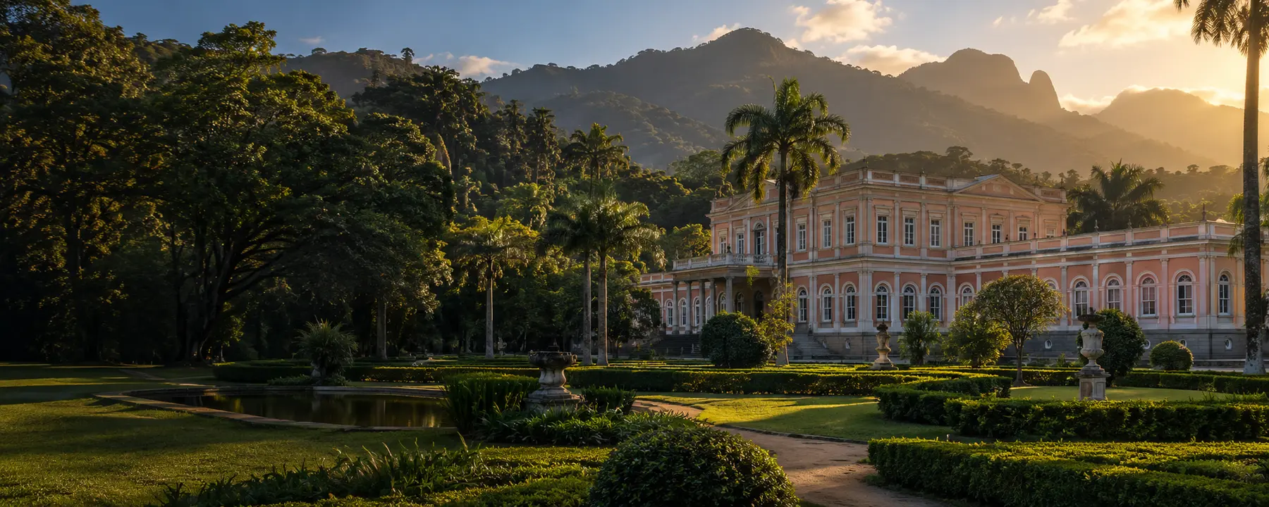 Museu Imperial de Petrópolis emoldurado por jardins e montanhas